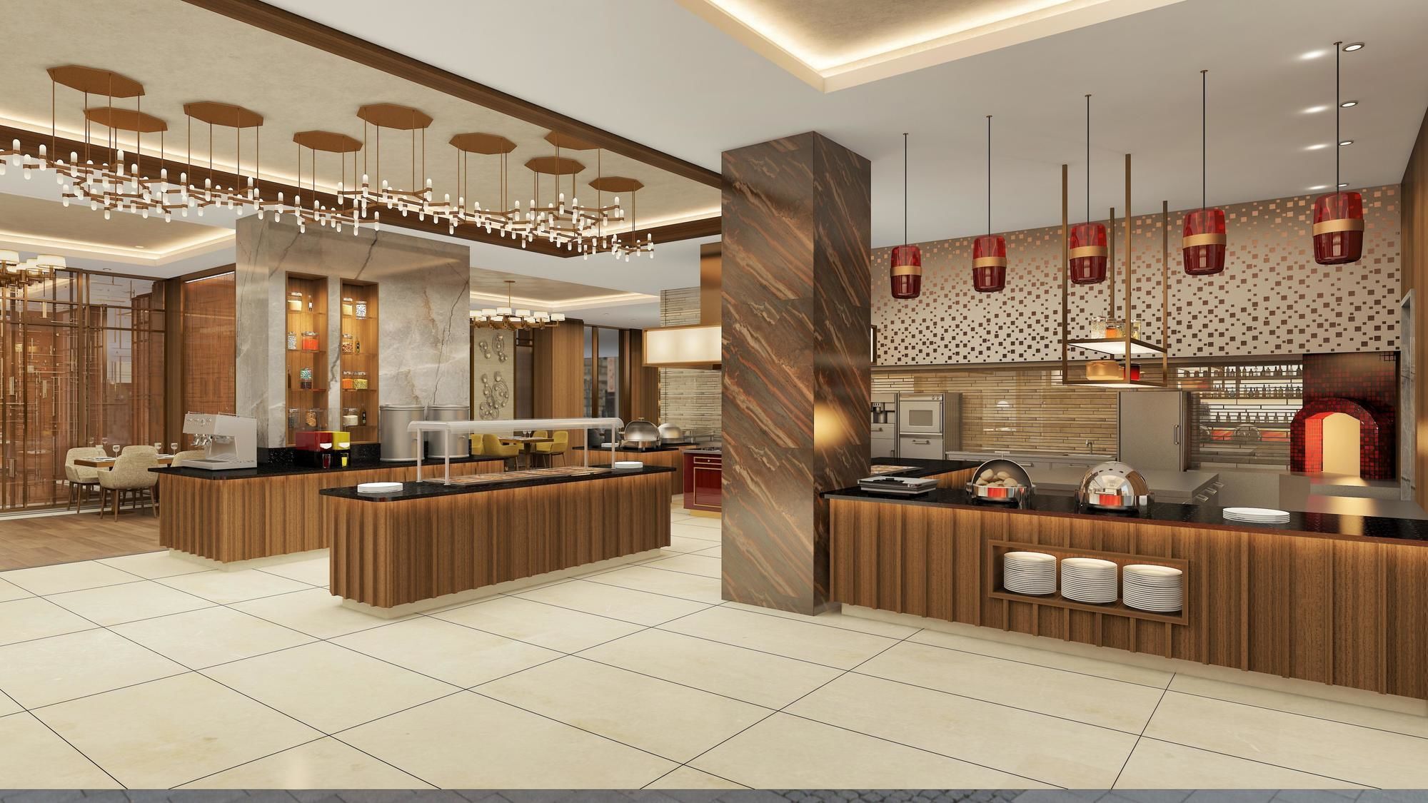 Doubletree By Hilton Skopje Hotel Ngoại thất bức ảnh The interior of the restaurant